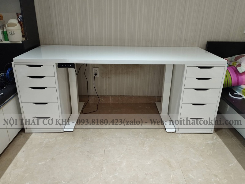 Bàn Nâng Hạ Thông Minh 2200W 180x60 Kèm 2 Tủ IKEA