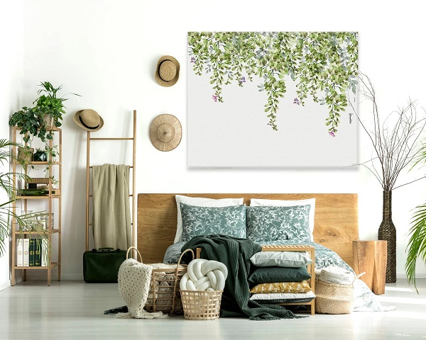Cách bày trí phòng ngủ đẹp với tranh treo tường
