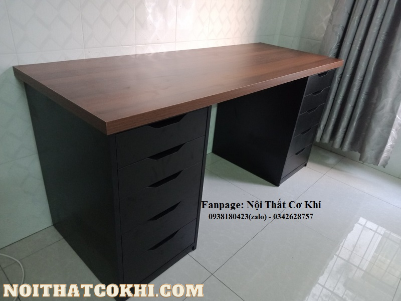 Bàn làm việc ikea 2 hộc tủ