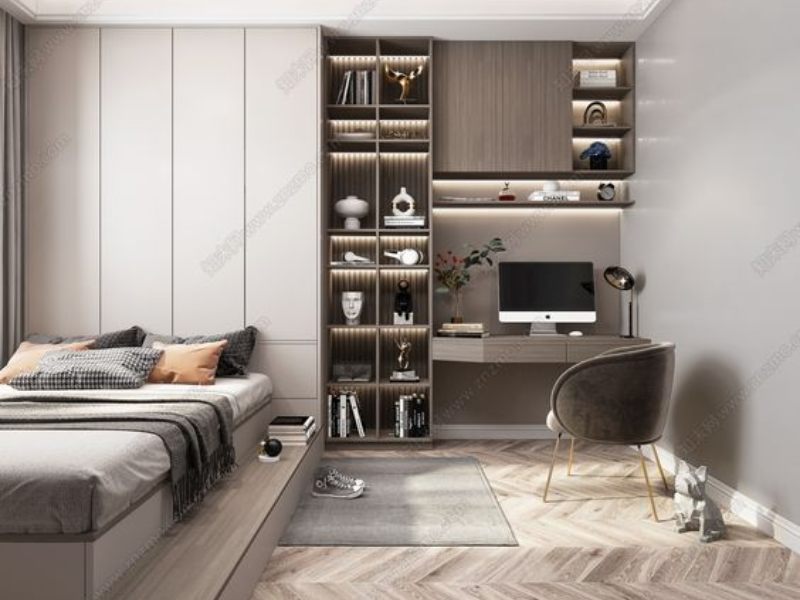 Tủ quần áo gắn liền với giường