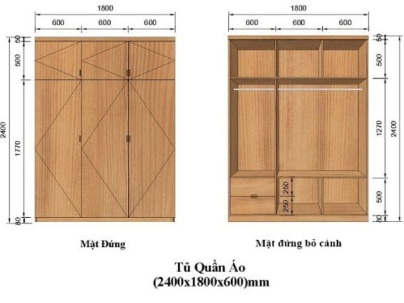 Thiết kế tủ quần áo theo yêu cầu