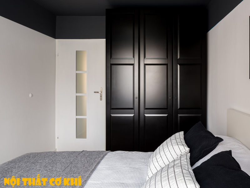 Tủ quần áo gỗ tự nhiên màu đen