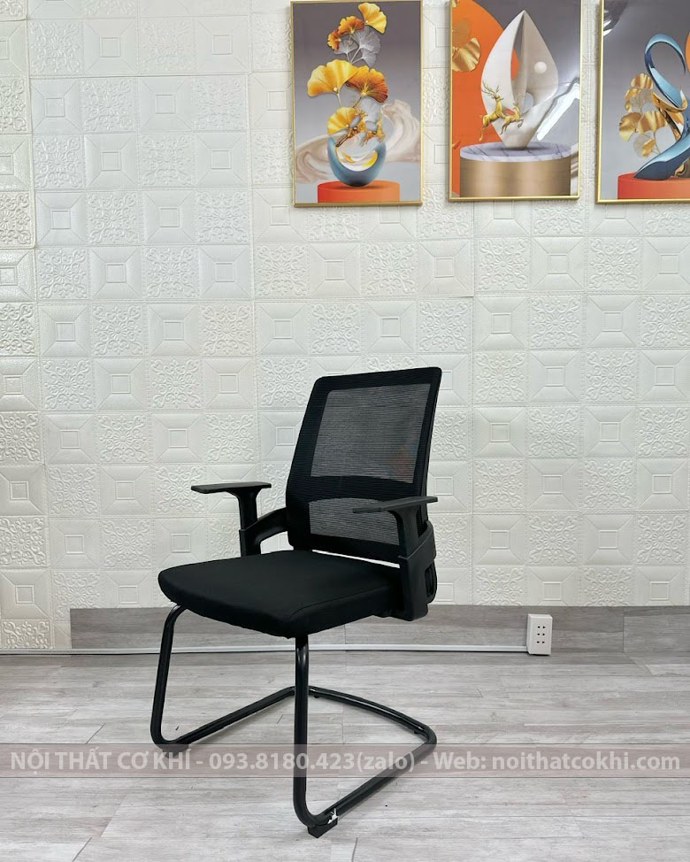 Ghế Văn Phòng Giá Rẻ Chân Quỳ Màu Đen GCX-46A