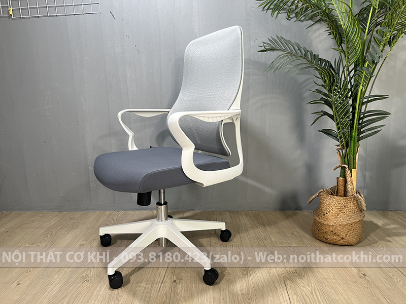 Ghế Văn Phòng Giá Rẻ Màu Trắng Xám AK824