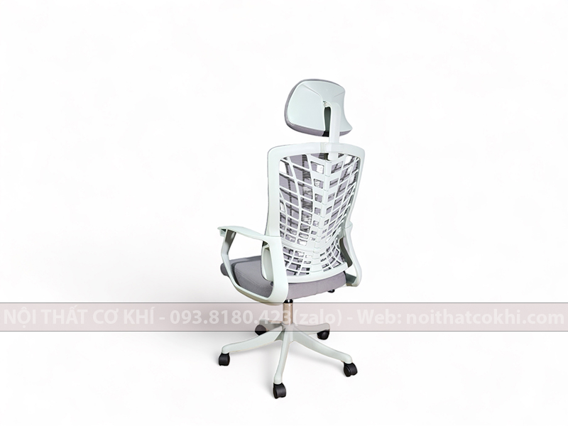 Ghế Văn Phòng Giá Rẻ Màu Xám Có Tựa Đầu AK854
