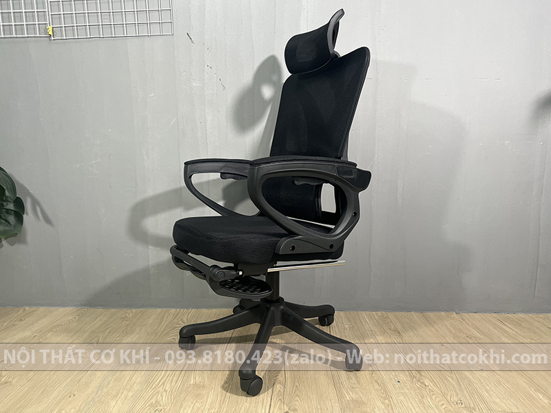 Ghế Văn Phòng Giá Rẻ Màu Đen Ngã Lưng Kèm Gác Chân AK909