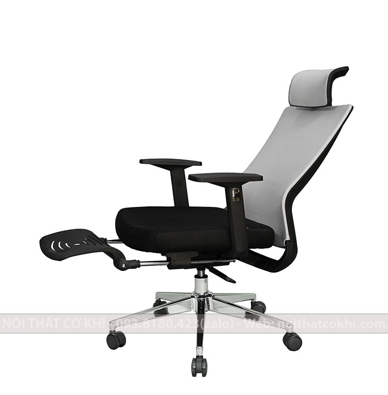 Ghế Văn Phòng Công Thái Học Ngã Lưng Gác Chân Lưng Xám AK813