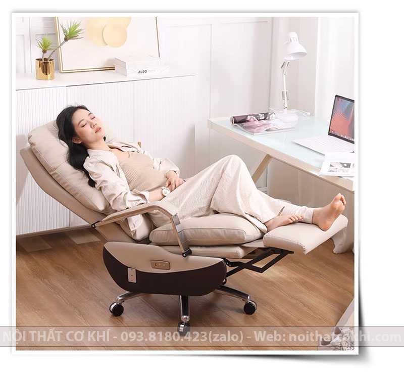 Ghế Giám Đốc Cao Cấp Da Bò Thật Màu Xám GGDAK996