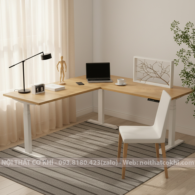 Bàn Nâng Hạ Thông Minh Chữ L 3 Động Cơ