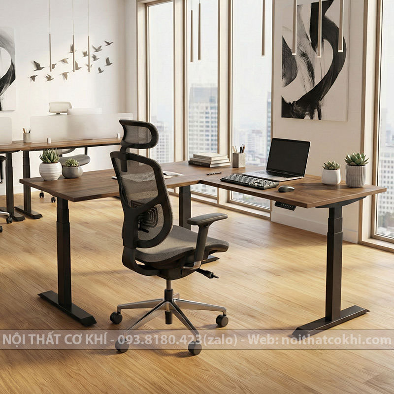 Bàn Nâng Hạ Chữ L Thông Minh 3 Động Cơ