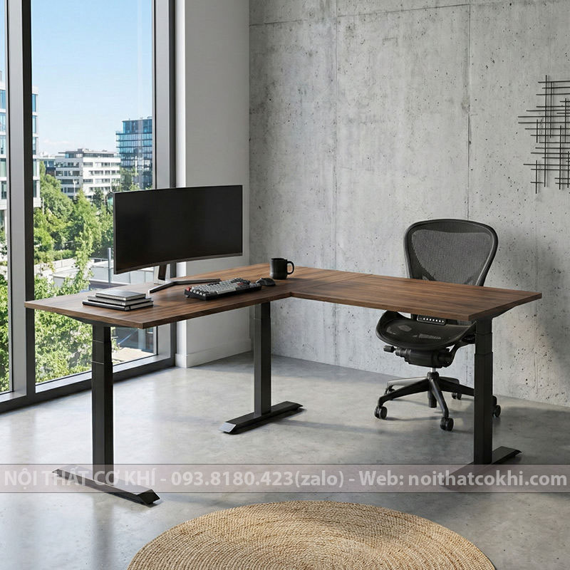 Bàn Nâng Hạ Chiều Cao Chữ L 3 Động Cơ