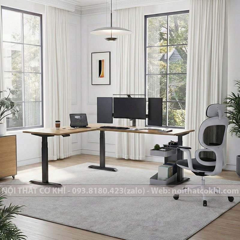 Bàn Nâng Hạ Chiều Cao Chữ L